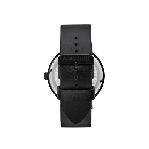 Black & Black Leather Timepiece