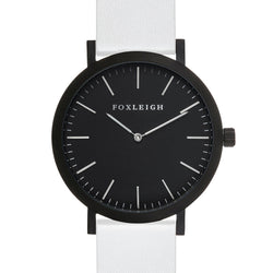 Black & White Leather Timepiece