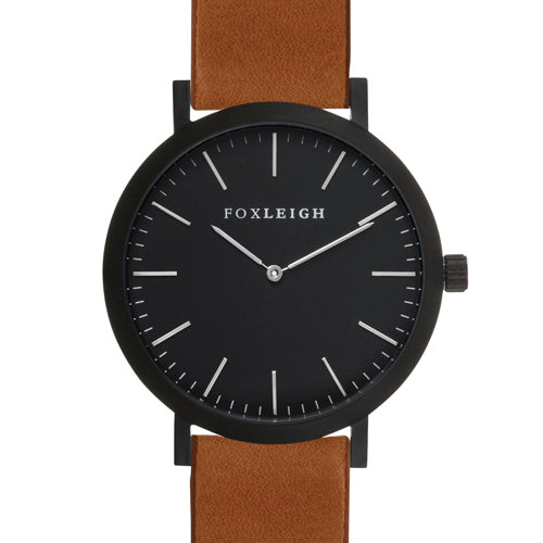 Black & Tan Leather Timepiece