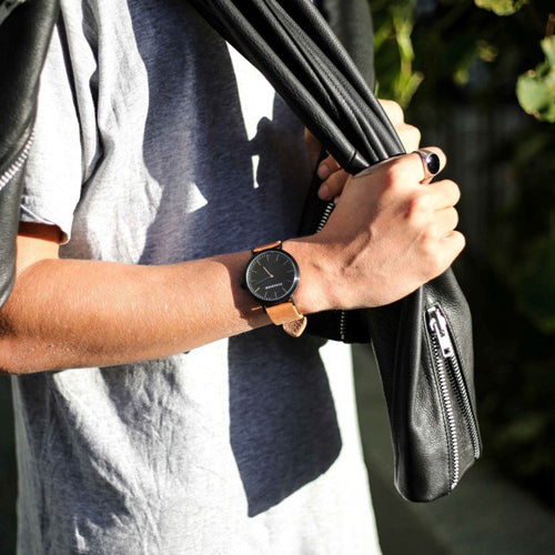 Black & Tan Leather Timepiece