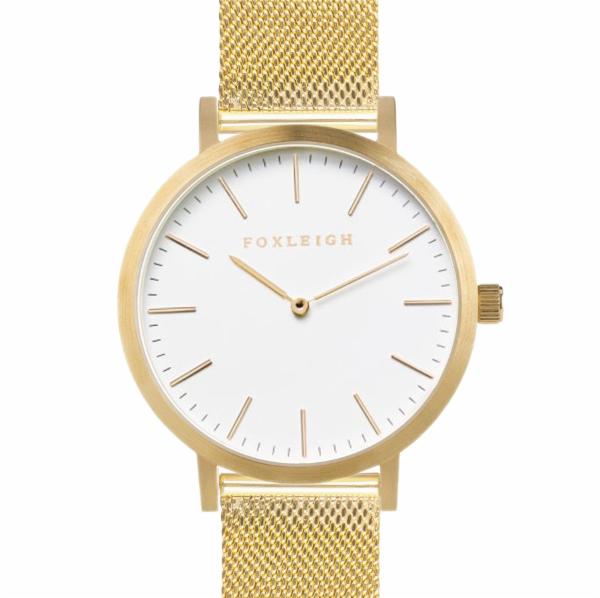 Gold Mesh w/ White Face Timepiece