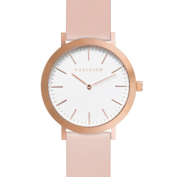 Mini Rose Gold & Peach Leather Timepiece