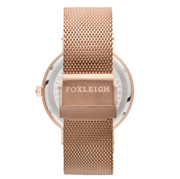 Rose Gold w/ Black Mesh Timepiece