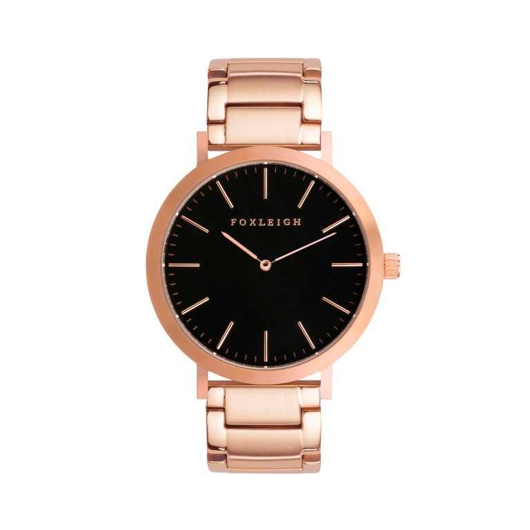 Rose Gold w/ Black Steel Timepiece