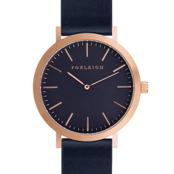 Rose Gold & Navy w/ Navy Leather Timepiece