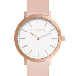 Rose Gold & Peach Leather Timepiece