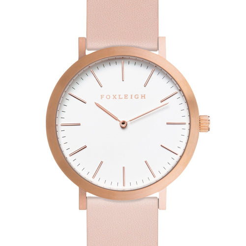 Rose Gold & Peach Leather Timepiece