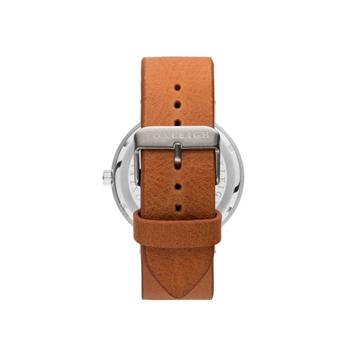 Silver & Tan Leather Timepiece