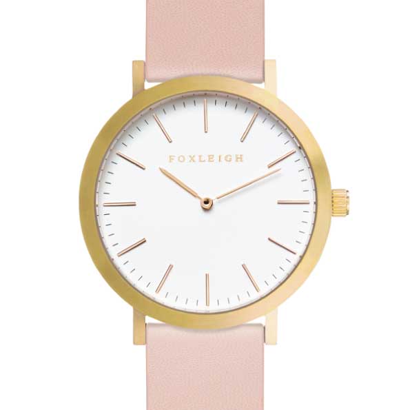 Gold-&-Peach-Leather-Foxleigh-Watch