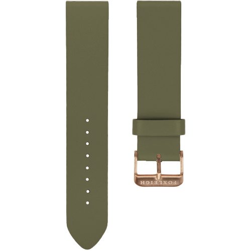Khaki-Leather-Strap-with-Rose-Gold-Foxleigh-Buckle